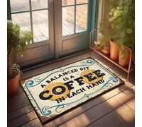 XYBH Paillasson Home Sweet Apartment « A Balanced Diet Is A Coffee In Each Hand ». Paillasson cool pour garçons pour la cuisine (40 x 60 cm)