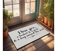 XYBH Paillasson humoristique avec inscription « I Love You », « A Bushel & A Peck & A Hug Around The Neck » - Décoration de porte d'entrée pour chambre de garçon (50 x 80 cm)