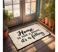 XYBH Paillasson humoristique Home Is Not A Place, It'S A Feeling. Paillasson pour chambre de garçon Décoration de porte d'entrée (50 x 80 cm)