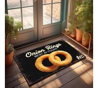 XYBH Paillasson personnalisé pour porte d'entrée avec anneaux d'oignon Best In Town! Paillasson pour salle de jeux Décoration cabe pour homme (50 x 80 cm)