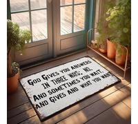 XYBH Paillasson personnalisé pour porte d'entrée Dieu vous donne des réponses de trois façons. Paillasson décoratif pour intérieur et extérieur (40 x 60 cm)