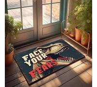 XYBH Paillasson personnalisé pour porte d'entrée Face Your Fears : T-Rex Challenge! Paillasson pour salle de jeux Décoration cabe Man (65 x 90 cm)