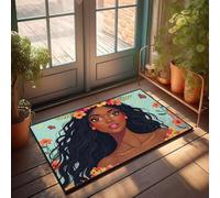 XYBH Stuff For Boys Room A Woman With Flowers In Her Hair Entouré de papillons. Paillasson d'hiver Paillasson d'extérieur pour porche (40 x 60 cm)