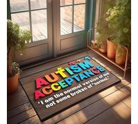 XYBH Stuff For Boys Room Autism Acceptation : Embrassez la diversité. Paillasson d'hiver paillasson extérieur porche avant tapis superposé (50 x 80 cm)
