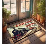 XYBH Stuff For Your Room Steam Train Speeding with Bold Texte : « If Everything You Control Is Kroot Paillasson Welcome Home Mats For Front Door Decor For Room (65 x 90 cm)