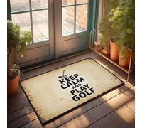 XYBH Tapis d'automne extérieur Keep Calm And Play Golf Paillasson d'hiver Bienvenue Tapis de bar Décoration pour la maison (50 x 80 cm)