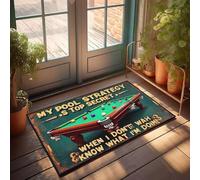 XYBH Tapis d'automne Outdoor My Pool Strategy Is Top Secret When I Don'T Know What I'M Doing. Paillasson d'hiver pour décoration de bar pour la maison (50 x 80 cm)
