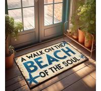 XYBH Tapis de bain de ferme « A Walk On The Beach Of The Soul » - Tapis de salle de bain décoratif pour toilettes - Tapis d'automne (40 x 60 cm)