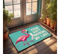 XYBH Tapis de bain de ferme avec flamant rose tenant du papier toilette avec inscription « Your Butt Towels My Lady » - Tapis de salle de bain décoratif pour les toilettes - Tapis d'automne (65 x 90