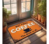 XYBH Tapis de bain de ferme But First Coffee The Drink To All. Paillasson décoratif pour toilettes (40 x 60 cm)