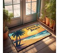 XYBH Tapis de bain ferme coucher de soleil à Venise Beach Paillasson pour toilettes Tapis d'automne (65 x 90 cm)
