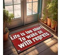 XYBH Tapis de bain « Life Is Too Short To Wake Up With Regrets » - Décoration d'automne (65 x 90 cm)