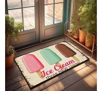 XYBH Tapis de bienvenue automnal en plein air crème glacée trois nouveaux goûts. Paillasson cool tapis décoration de chambre à coucher (40 x 60 cm)