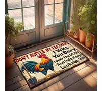 XYBH Tapis de bienvenue d'automne pour l'extérieur « Don't Ruffle My Feathers, I'Ll Bury You Under The Scope And Help People Look For You » - Décoration de patio amusante - Texte amusant - Décoration