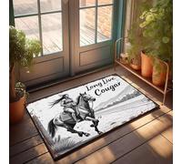 XYBH Tapis de bienvenue d'automne pour l'extérieur Long Live Cougar avec un cavalier à cheval Tapis cool Décoration de chambre (40 x 60 cm)
