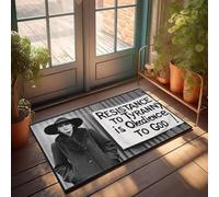 XYBH Tapis de bienvenue d'automne pour l'extérieur Résistance à la tyrannie est l'obéissance à Dieu - Décoration de patio amusante - Texte amusant - Décoration de bureau pour homme (50 x 80 cm)