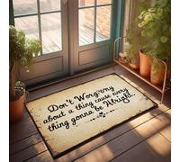 XYBH Tapis de bienvenue extérieur pour porte d'entrée « Don't Worry About A Thing Cause Every Thing Gonna Be Alright » Paillasson extérieur Décoration de porte d'entrée (65 x 90 cm)