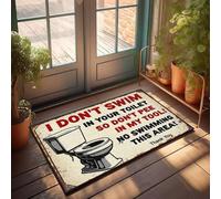 XYBH Tapis de bienvenue extérieur pour porte d'entrée interdite de nager dans les toilettes. Paillasson extérieur pour porche décoratif (65 x 90 cm)