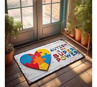 XYBH Tapis de bienvenue pour salle de bain avec inscription « Autism Is My Superpower » - Tapis de bain antidérapant pour l'extérieur (40 x 60 cm)