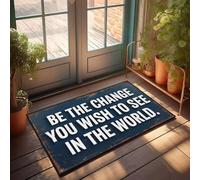 XYBH Tapis de bienvenue pour salle de bain avec inscription « Be The Change You Wish To See In The World ». Paillasson antidérapant pour salle de bain (40 x 60 cm)