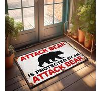 XYBH Tapis de bienvenue pour salle de bain L'ours attaque est protégé par un ours d'attaque. Paillasson antidérapant pour salle de bain (50 x 80 cm)