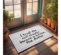 XYBH Tapis de bienvenue uni « I Trust The Next Chapter Because I Know The Author » - Tapis de salle de bain rustique - Décoration pour la maison (40 x 60 cm)