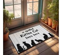 XYBH Tapis de cuisine de style rustique - Motif chat pourri gâté vit ici - Paillasson pour salle de classe - 40 x 60 cm