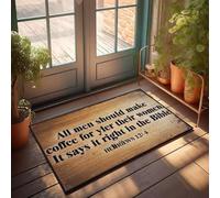 XYBH Tapis de cuisine rustique « All Men Should Make Coffee For Yfer Their Women » - Tapis de bienvenue - Décoration de piscine (40 x 60 cm)
