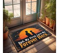 XYBH Tapis de cuisine rustique avec inscription « Dad, My First Love, My Forever Hero » - Décoration de piscine - 65 x 90 cm