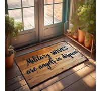 XYBH Tapis de cuisine rustique avec inscription « Military Wives Are Angels In Dispure » - Tapis de bienvenue pour la piscine - 40 x 60 cm