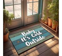 XYBH Tapis de cuisine rustique « Baby It'S Cold Outside » - Tapis de bienvenue pour la ferme - Décoration de piscine (65 x 90 cm)