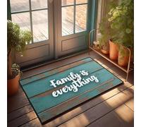 XYBH Tapis de cuisine rustique « Family Is Everything » - Tapis de bienvenue de ferme - Décoration de piscine (40 x 60 cm)