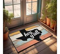 XYBH Tapis de cuisine rustique Hey, Y'All! Welcome To Texas Paillasson rustique Décoration de piscine 50 x 80 cm