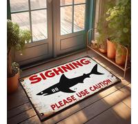 XYBH Tapis de porche d'automne requin avertissement d'utilisation prudence paillasson extérieur paillasson hiver extérieur (50 x 80 cm)