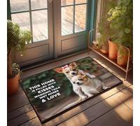 XYBH Tapis de porte d'automne à l'extérieur, baisers, queues agitées, nez mouillé, paillasson d'amour, grand tapis de sol pour la maison (40 x 60 cm)