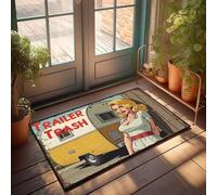 XYBH Tapis de porte d'automne pour entrée extérieure de remorque : vintage Camper Vibes Paillasson d'extérieur pour porte d'entrée seul (50 x 80 cm)