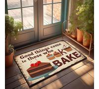 XYBH Tapis de porte d'automne pour entrée extérieure, Good Things Come To Those Who Bake. Paillasson extérieur tapis de sol cool truff pour garçons (65 x 90 cm)