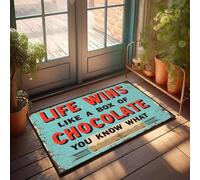XYBH Tapis de porte d'automne pour entrée extérieure, la vie gagne comme une boîte de chocolats. Paillasson extérieur tapis de sol cool pour garçons (50 x 80 cm)