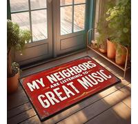 XYBH Tapis de porte d'automne pour entrée extérieure « My Neighbors Are Listening To Great Music ». Paillasson d'extérieur cool Stuff pour garçons (40 x 60 cm)