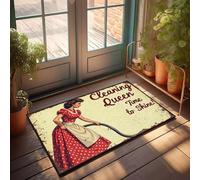 XYBH Tapis de porte d'automne pour entrée extérieure Nettoyage Queen : Time To Shine! Paillasson d'extérieur pour porte d'entrée Tapis de porte seul (65 x 90 cm)