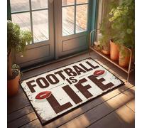 XYBH Tapis de porte d'automne pour extérieur Football Is Life Paillasson Friends Décoration de porche Extérieur (50 x 80 cm)