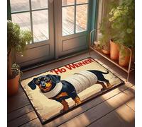 XYBH Tapis de porte d'automne pour l'extérieur Un teckel enveloppé dans des bandages avec le texte « Ho Weiner Above It ». Paillasson Friends Paillasson Décorations de porche d'extérieur (40 x 60 cm)