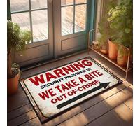 XYBH Tapis de porte d'entrée d'automne avec avertissement de sécurité fourni par We Take A Bite Out Of Crime - Tapis de salle de bain - Décorations d'automne pour porche (40 x 60 cm)