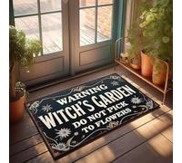 XYBH Tapis de porte d'entrée d'automne extérieur Avertissement : Witch'S Garden Do Not Pick Flowers Paillasson amusant Décoration d'intérieur pour salle de jeux (50 x 80 cm)
