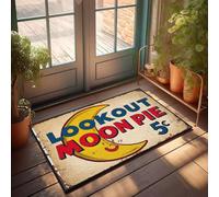 XYBH Tapis de porte d'entrée d'automne extérieur Lookout Moon Pie 5 ¢ Paillasson amusant pour décoration d'intérieur et de salle de jeux (50 x 80 cm)