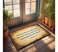 XYBH Tapis de porte d'entrée d'automne Outdoor God Is Great, For He Became Poor To Make Us Rich - Décoration d'intérieur amusante pour salle de jeux (40 x 60 cm)