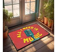 XYBH Tapis de porte d'entrée d'automne pour extérieur All I Need Is Music - Décoration amusante pour la maison et la salle de jeux (50 x 80 cm)