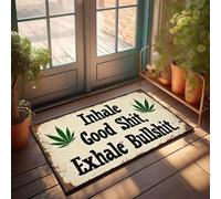 XYBH Tapis de porte d'entrée d'automne pour extérieur Inhale Good Shit, Exhale Bullshit. Paillasson amusant pour décoration de salle de jeux (40 x 60 cm)