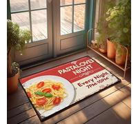 XYBH Tapis de porte d'entrée d'automne pour les amateurs de pâtes nocturnes tous les soirs de 19 h à 22 h. Paillasson amusant pour décoration d'intérieur et de salle de jeux (50 x 80 cm)
