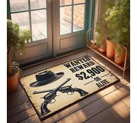 XYBH Tapis de porte d'entrée d'automne pour l'extérieur Wanted Dead Or Alive. Paillasson de salle de bain, décorations d'automne pour porche (65 x 90 cm)